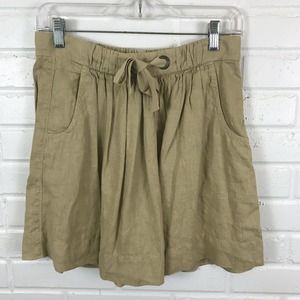 J. Crew Tan Linen Tie Waist Shorts